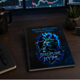 Disziplin statt Hype Blue Grunge Bitcoin  Notizbuch