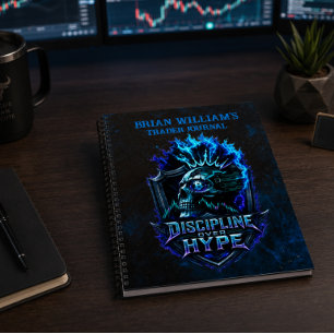 Disziplin statt Hype Blue Grunge Bitcoin Notizbuch