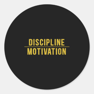 Disziplin über Motivation Gym Workout Hustle Musc Runder Aufkleber