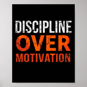 Disziplin über Motivation Gym Workout T-Shirt Gewi Poster