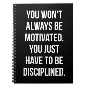 Disziplin vs. Motivation - Inspiration Notizblock