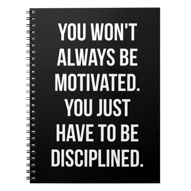 Disziplin vs. Motivation - Inspiration Notizblock (Vorderseite)