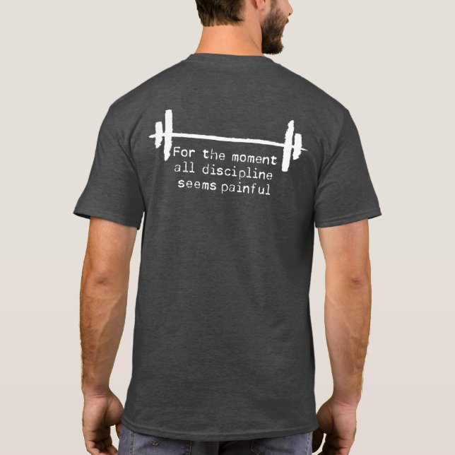 Disziplinarischer T - Shirt mit grobweißem Text (Rückseite)