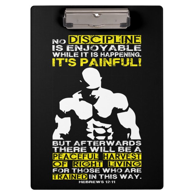 DISZIPLINIE - Bodybuilding Workout Motivierend Klemmbrett (Vorderseite)