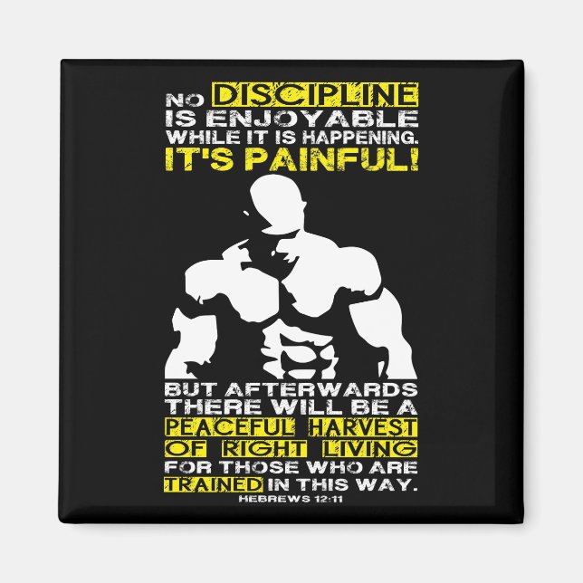 DISZIPLINIE - Bodybuilding Workout Motivierend Magnet (Vorne)