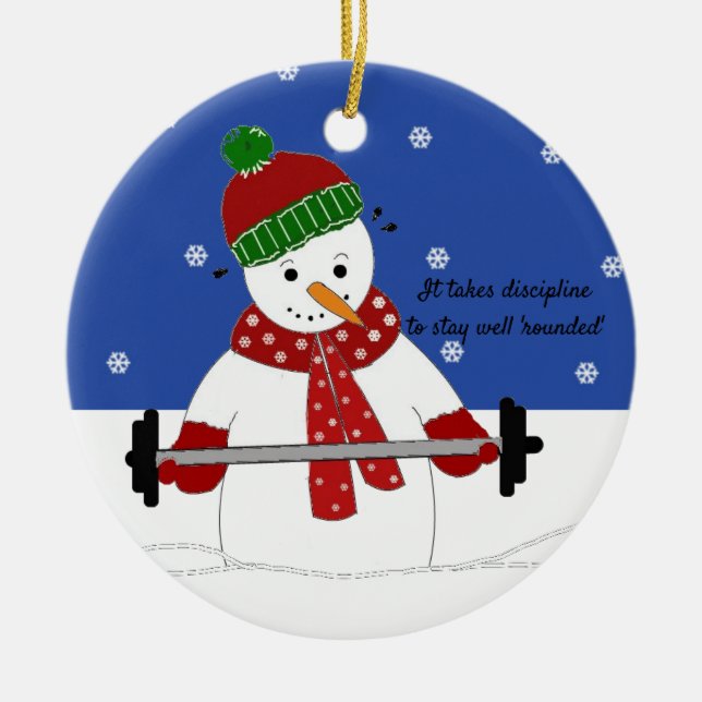 Disziplinierte Arbeit aus Schneemann Keramik Ornam Keramik Ornament (Vorne)