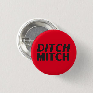 Ditch Mitch rotes, modernes Typografie lustig Button
