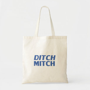 Ditch Mitch weiß und blau-modern typografisch witz Tragetasche