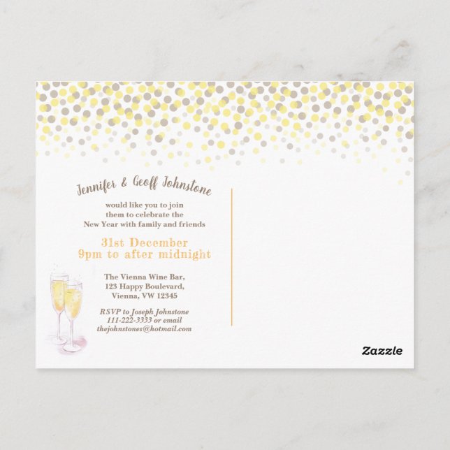 Dites applaudir les invitations Champagne de fête  (Dos)