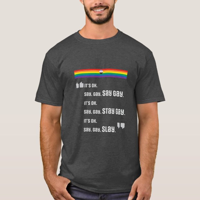 Dites Gay. Reste Gay. Couche. T-shirts (Devant)