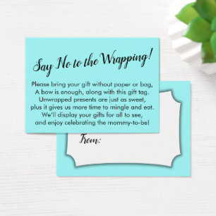 Dites non au Baby shower d'emballage Aqua carte ca