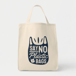 Dites Non Aux Sacs En Plastique Épicerie Réutilisa