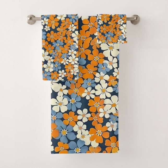 Ditsy Blume Pattern Badhandtuch Set (Insitu)