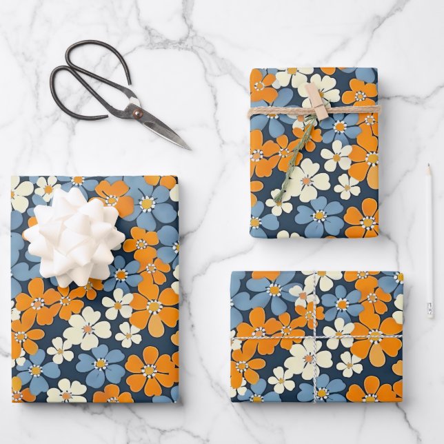 Ditsy Blume Pattern Geschenkpapier Set (Vorderseite)