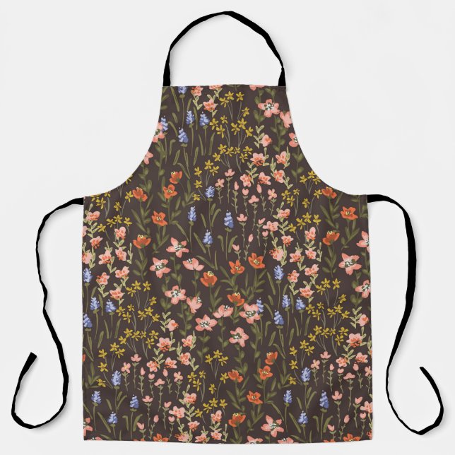 Ditsy-Blume: Vintages Mille-Fleur-Muster Schürze (Vorderseite)
