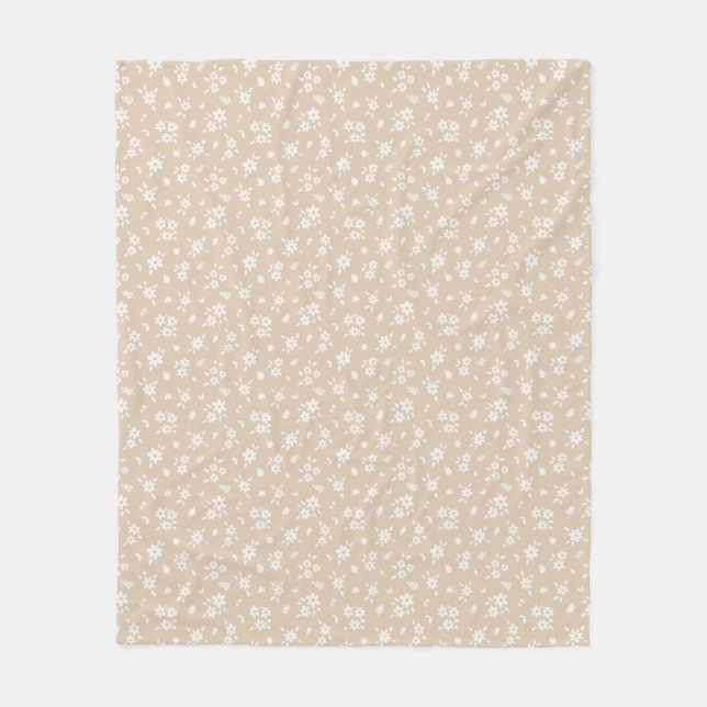 Ditsy-Blumenmuster gedämpft neutrales, weiches, bl Fleecedecke (Vorderseite)