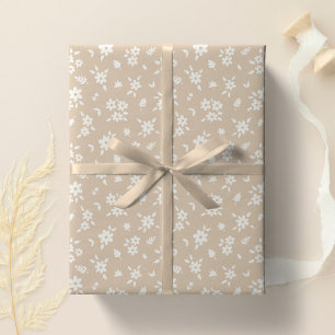 Ditsy-Blumenmuster gedämpft neutrales, weiches, bl Geschenkpapier