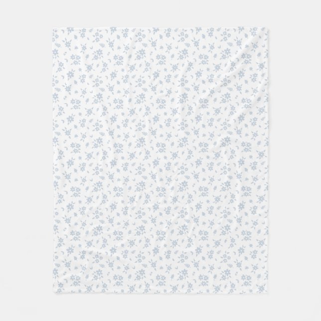 Ditsy-Blumenmuster-Küstenhaus Blau-Weiß Fleecedecke (Vorderseite)