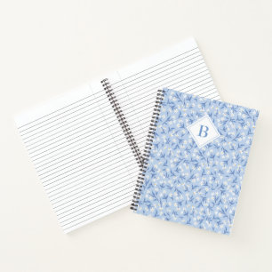 Ditsy Daisy Floral Monogram Periwinkle Blue Notizbuch