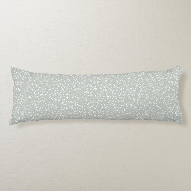 Ditsy Dots Pattern - White on Gray Green Seitenschläferkissen (Vorderseite)