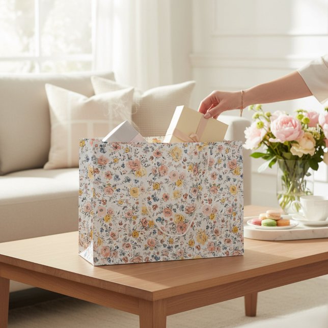 Ditsy Floral Botanical Garden Gift Bag Große Geschenktüte (Von Creator hochgeladen)