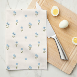 Ditsy Floral Cottagecore Boho Wildflower Blue Geschirrtuch