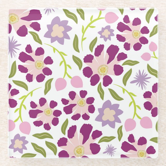 Ditsy floral glasuntersetzer (Vorderseite)