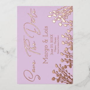 Ditsy Floral Save-the-Date-Karten geprägt  Folieneinladung
