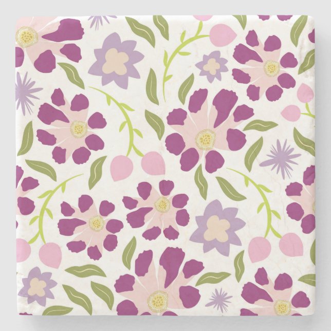 Ditsy floral steinuntersetzer (Vorderseite)
