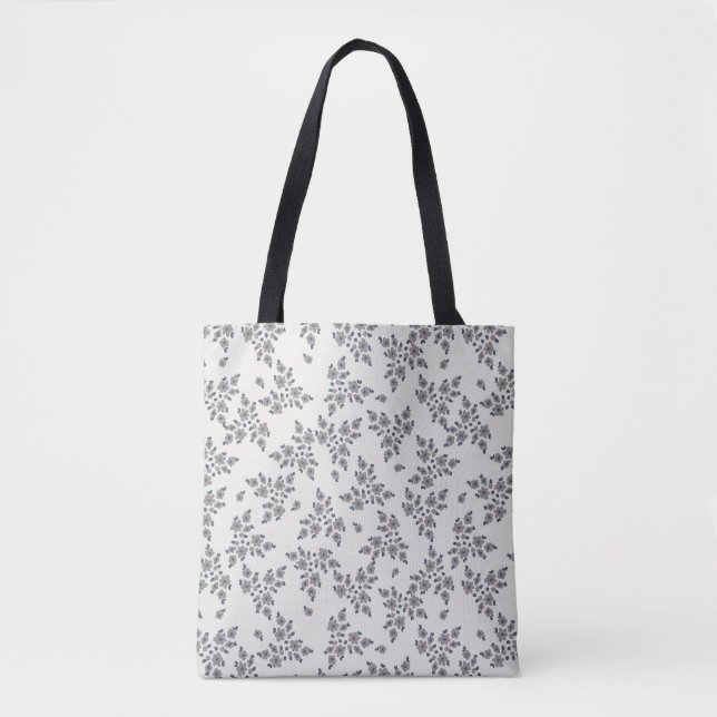 Ditsy Florals in Grau Tasche (Vorderseite)