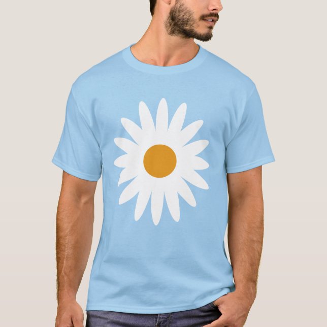 Ditsy Gänseblümchen-blaues Krawatten-T-Shirt T-Shirt (Vorderseite)
