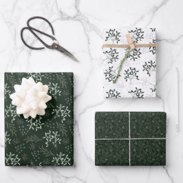 Ditsy Mistletoweispapier Geschenkpapier Set