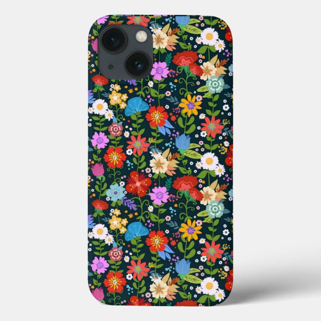 Ditsy-nahtlose Blume Muster-13554 Case-Mate iPhone Hülle (Rückseite)