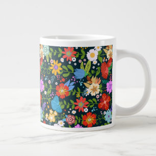 Ditsy-nahtlose Blume Muster-13554 Jumbo-Tasse