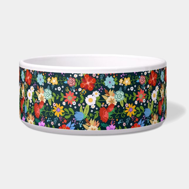 Ditsy-nahtlose Blume Muster-13554 Napf (Vorderseite)