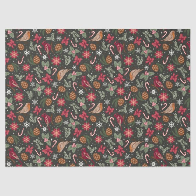 Ditsy Natural Christmas Seidenpapier (Vorderseite)