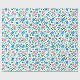 Ditsy Preppy Grandmillenial Rosen Spring Geschenkpapier