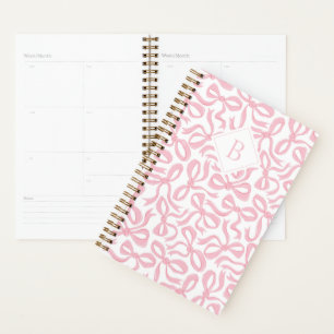 Ditsy Preppy Pink Bow Monogramme
