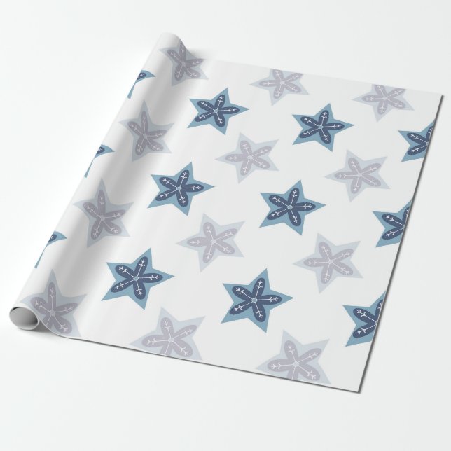 Ditsy-Schneeflocken-Muster Hintergrundtexturen Geschenkpapier (Ungerollt)