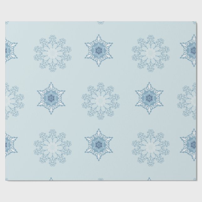 Ditsy-Schneeflocken-Muster Hintergrundtexturen Geschenkpapier (Flach)