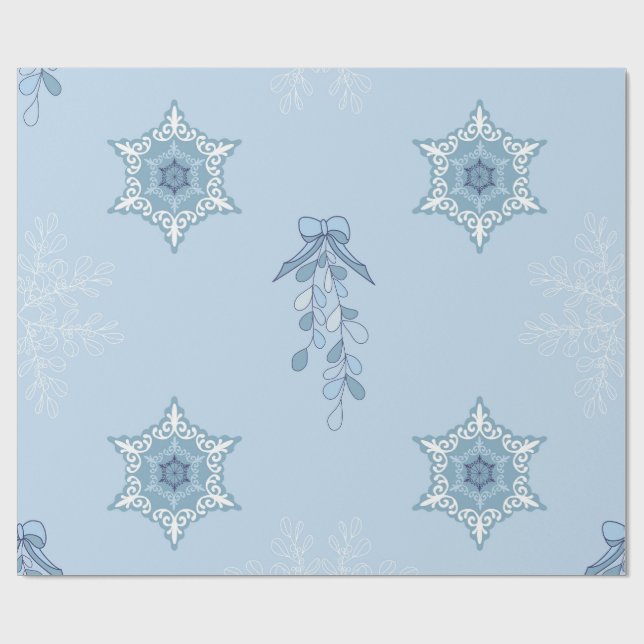 Ditsy-Schneeflocken-Muster Hintergrundtexturen Geschenkpapier (Flach)
