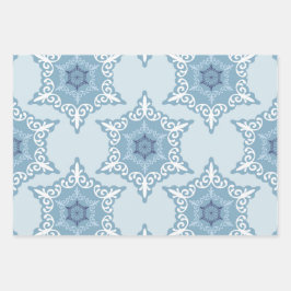 Ditsy-Schneeflocken-Muster Hintergrundtexturen Geschenkpapier Set
