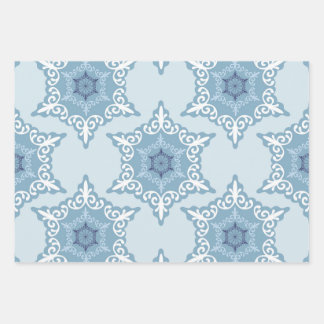 Ditsy-Schneeflocken-Muster Hintergrundtexturen Geschenkpapier Set