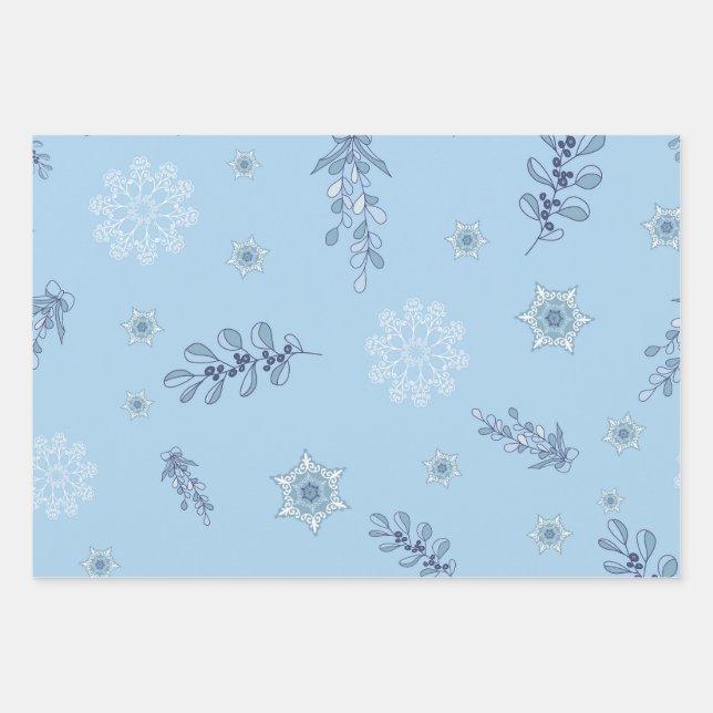 Ditsy Snowflake pattern backgrounds textures Geschenkpapier Set (Vorderseite 2)