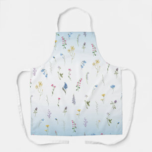 Ditsy-Wildblume Wiederholung Muster blaue Markieru Schürze