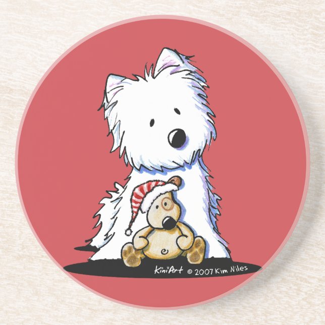 Ditto & Pudge Westie Dog Untersetzer (Vorne)