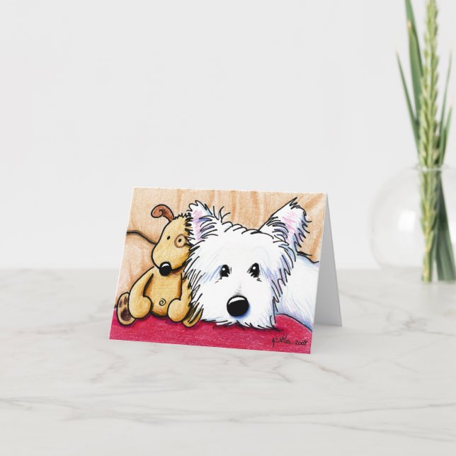 Ditto & Pudge Westie Hundescharte Karte (Vorderseite)