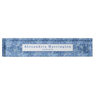 Ditzy Blue Flowers Country Cubicle Decor floral Namensplakette