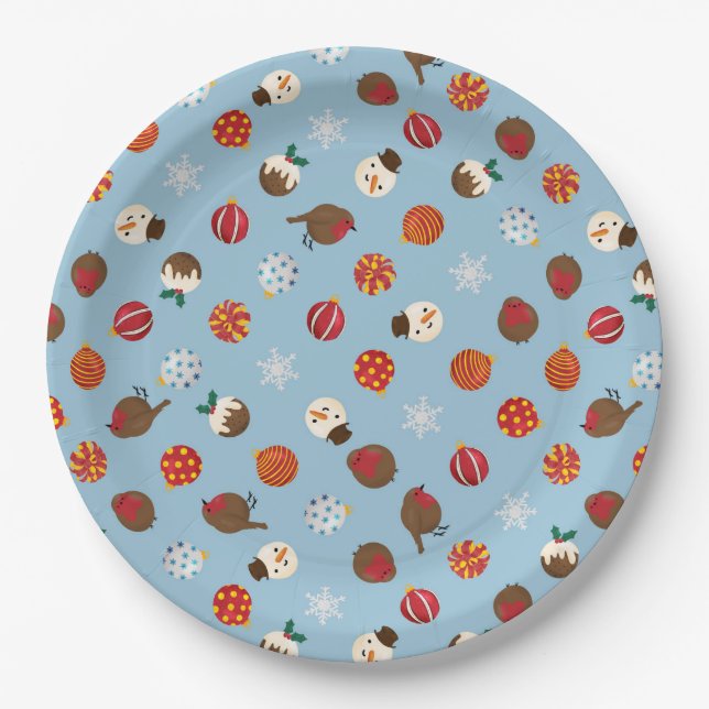 Ditzy Christmas Punkte Pappteller (Vorderseite)
