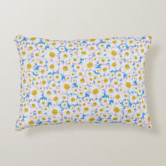Ditzy Daisy sur Blue Custom Accent Coussin (Devant)